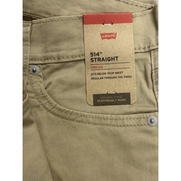Levi’s 514 Straight Fit Jeans Men’s 32x30 Tan Khaki Stretch Mid Rise - Picture 3 of 5